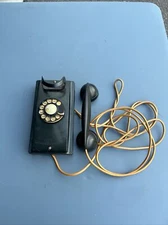 Vtg 40s Antique Western Electric Bell System F1 Black Bakelite Rotary Wall Phone