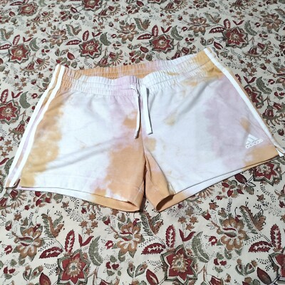 Adidas XL Three Stripes Tie Dye Drawstring Shorts 