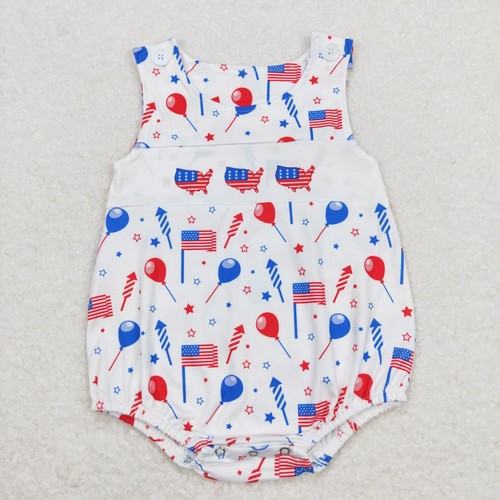 Patriotic Sibling Celebrate the 4th of July Flags Balloon Boutique Clothes Set - Picture 10 of 11