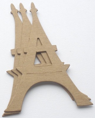 {4} *EiFFEL TOWER* Bare Vintage Paris Towers Chipboard Die Cuts - 3 1/8'' x 5''