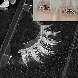 Cosplay Natural Looking Clear Root White Long Thick Cross False