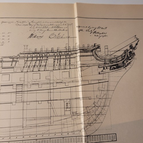Blueprint/Diagram Yorktown BritishFrigate "Charon"VA/Colonial Maritime 26"x10.5" - Picture 14 of 16