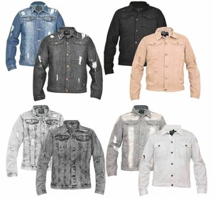 jaqueta jeans rasgada masculina