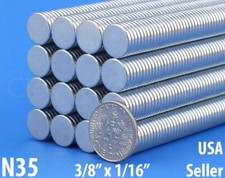 10mm x 1.5mm N35 Neodymium Magnets - Super Strong Disc Magnet -  3/8" x 1/16"