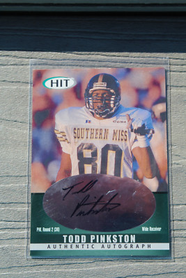 2000 SAGE HIT #A40 TODD PINKSTON SIGNED CERTIFIED AUTO RC SOUTHERN MISS +1 FREE