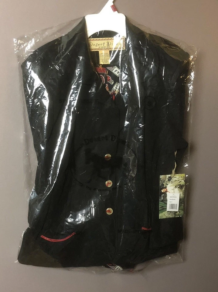 NUEVO Desert Diva Sherry Holt Mujer Chaqueta Negra Botones Bolsillos Forrados Talla S M L XL Foto 3 de 4