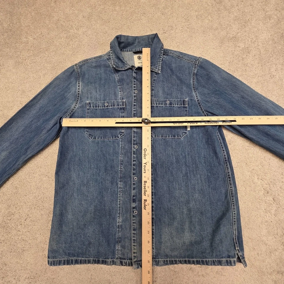 Element Denim Shirt Womens Blue Orchids  Snap Long Sleeve Medium Washed Medium - Image 4 of 4