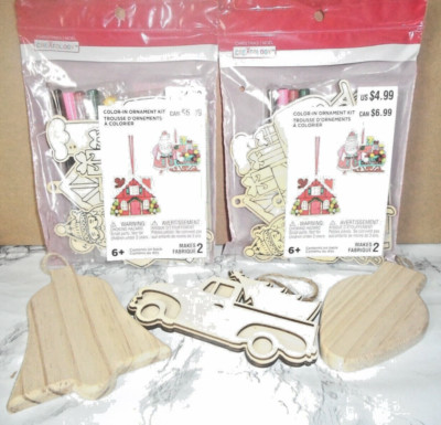 Lot of Christmas DIY Wooden Ornaments Kits & Singles