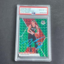 2019-20 Panini Mosaic #45 ZACH COLLINS Signed Card AUTO Grade 10 PSA Slabbed Bla