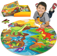 Floor Puzzles for Kids Ages 4-6, Large 70 Piece Dinosaur Puzzles for Kids Age...