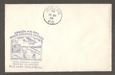 Canada Mud Lake -Hailebury July 21, 1936 flight cover, specimen, no stamps [615