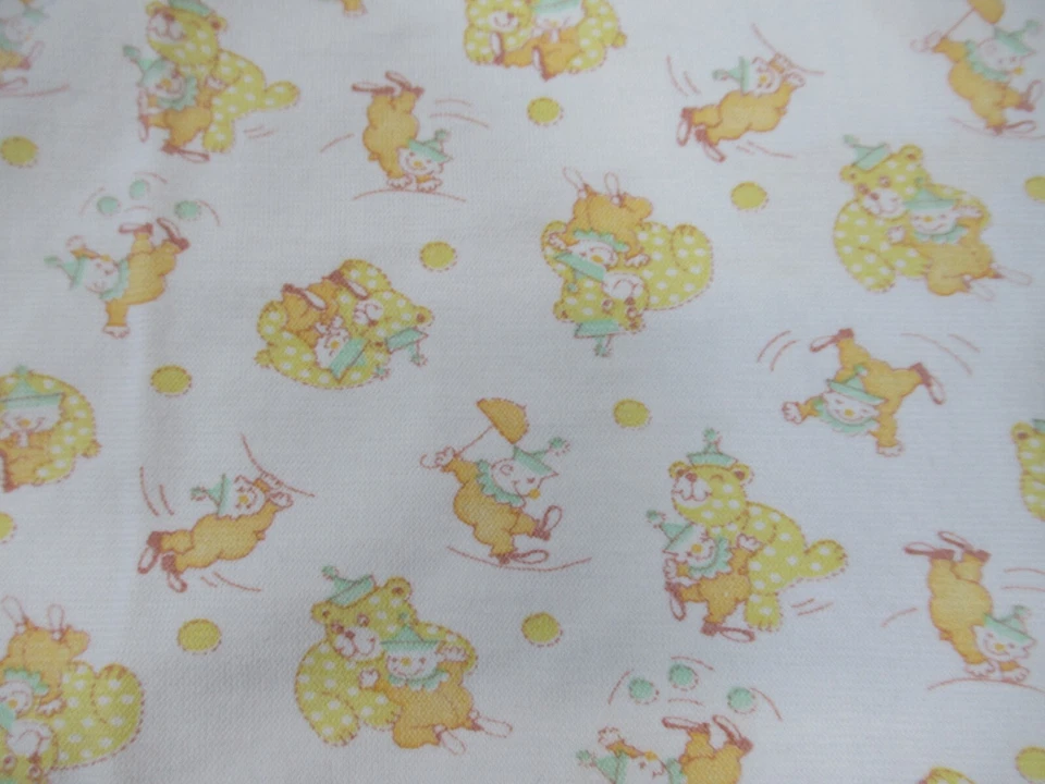 Manta Bebé Estampado Circo Carters Años 70 80 Amarillo Payaso Oso Algodón Recepción De Colección Foto 2 de 4