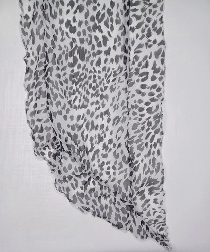 Women's Animal Print Scarf Rectangle With Ruffles 7" X 78" - Picture 6 of 11