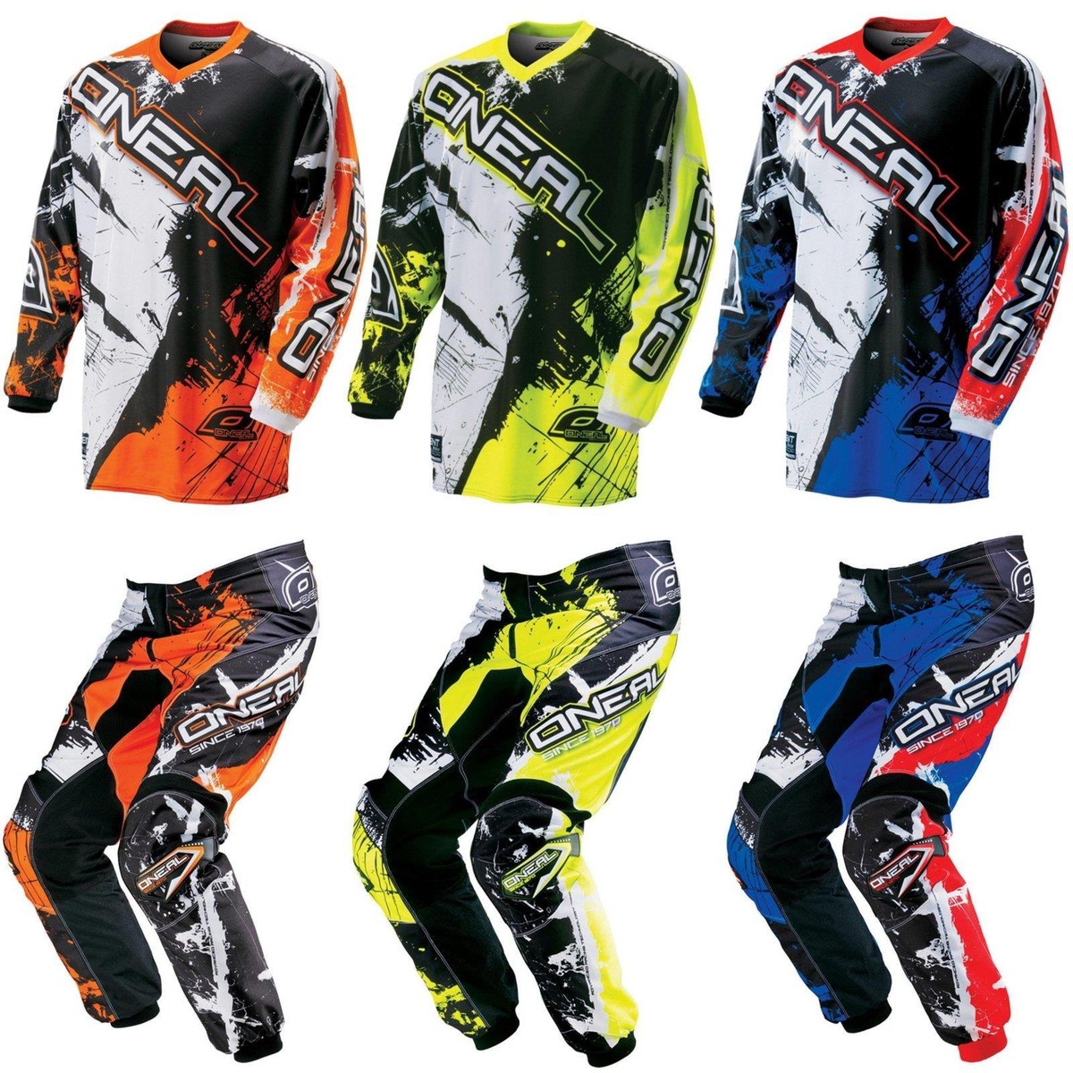 Paragambe Per Bambini O'Neal | Motocross Enduro | Taglia XS/S 4-9 Anni | Nero Giallo Neon