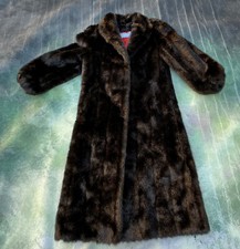 Vintage Rare Jordache Women's Faux Fur Coat Size 7/8__made In Usa.
