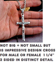 CROSS CRUCIFIX FAITH JESUS PRAY CHRISTIAN Pendant 925 Sterling Silver 26" Chain