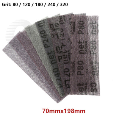 70x198mm Sanding Sheet Mesh Abrasive Strips Dust-Free Plaster Finish Hand Sander
