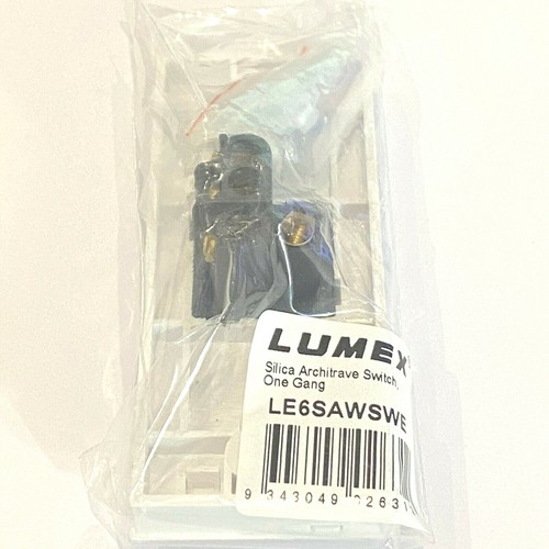 Lumex Silica White Glass Wall Light Switch Architrave Vertical 1 One Gang 16A - Picture 5 of 7