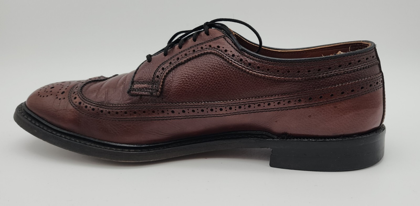 Knapp Wingtip Brown Pebblegrain Longwing Wingtip … - image 3