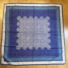 PERIWINKLE BLUE SQUARE SCARF Olga Greco Silver Metallic Blues Purple 34” X 34”