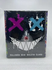 Halloween LED Mask With Light Up Skeleton Gloves SET Party Cosplay Costume -NEW