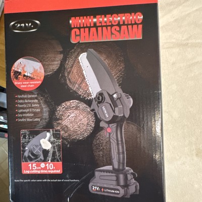 electric mini chainsaw handheld cordless 21V Battery Light Weight New In Box