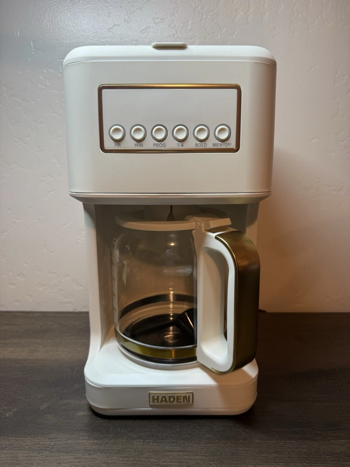 Target Haden Coffee Maker. 14 Cup Digital. White And Gold. Brand New