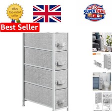 Space-Saving Vertical 4-Drawer Fabric Storage Unit for Stylish Home Organization