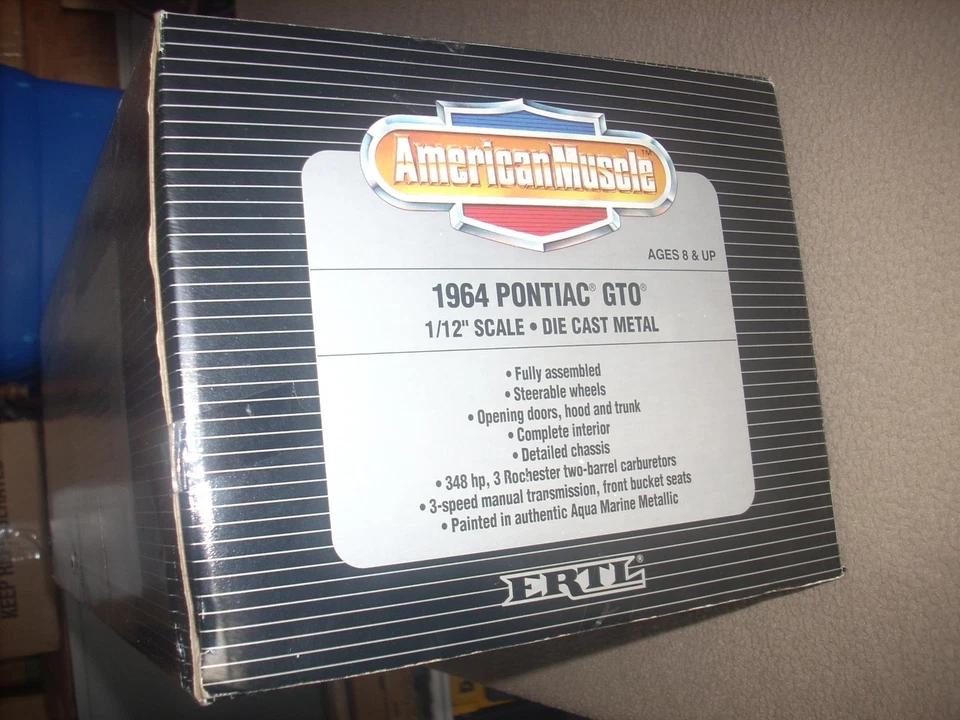 AMERICAN MUSCLE '64 PONTIAC GTO, FUNDIDO A PRESIÓN 1/12, SELLADO, ¡RARO!! Foto 4 de 4