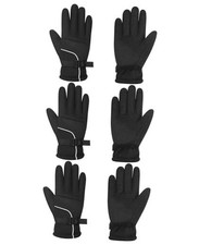 3 Pairs Kids Waterproof Winter Gloves Warm Snow Ski Gloves 6-12 Years Black