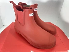 Hunter Original Chelsea Rain Boots Women Size 11 Military Red Rubber Ankle NIB