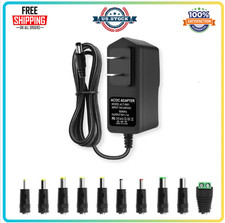 9V DC Power Supply 1A Universal AC Adapter, 100-240V 50/60Hz to 9 Volts black