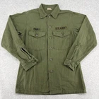Vintage US Military Shirt Mens Medium Green OG 107 Cotton Vietnam War Era 1969