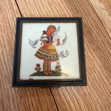 Vintage Hungarian Folk Art Powder Compact or ...