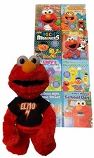 Hasbro Let's Rock Elmo 14" Animated Plush 8 Sesame Street Books Works 2010 Read