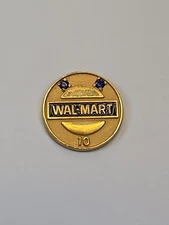Wal-Mart 10 Year Employee Service Award Lapel Pin 1/20 12K Gold 2 Blue Stones