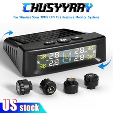 Wireless Car Solar Tpms Lcd Tire Pressure Monitoring System 4 External Sensors