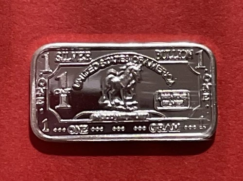 Baby’s First Bullion! 1 Gram Silver Bar W/ Adorable Horse Design! .999 Pure