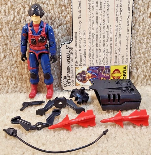 Complete Really Nice Vintage 1984 GI Joe Scrap Iron Anti-Armor v1 With Filecard