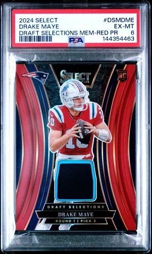2024 PANINI SELECT DRAFT SELECTIONS MEMORABILIA RED DRAKE MAYE ROOKIE RC PSA 6