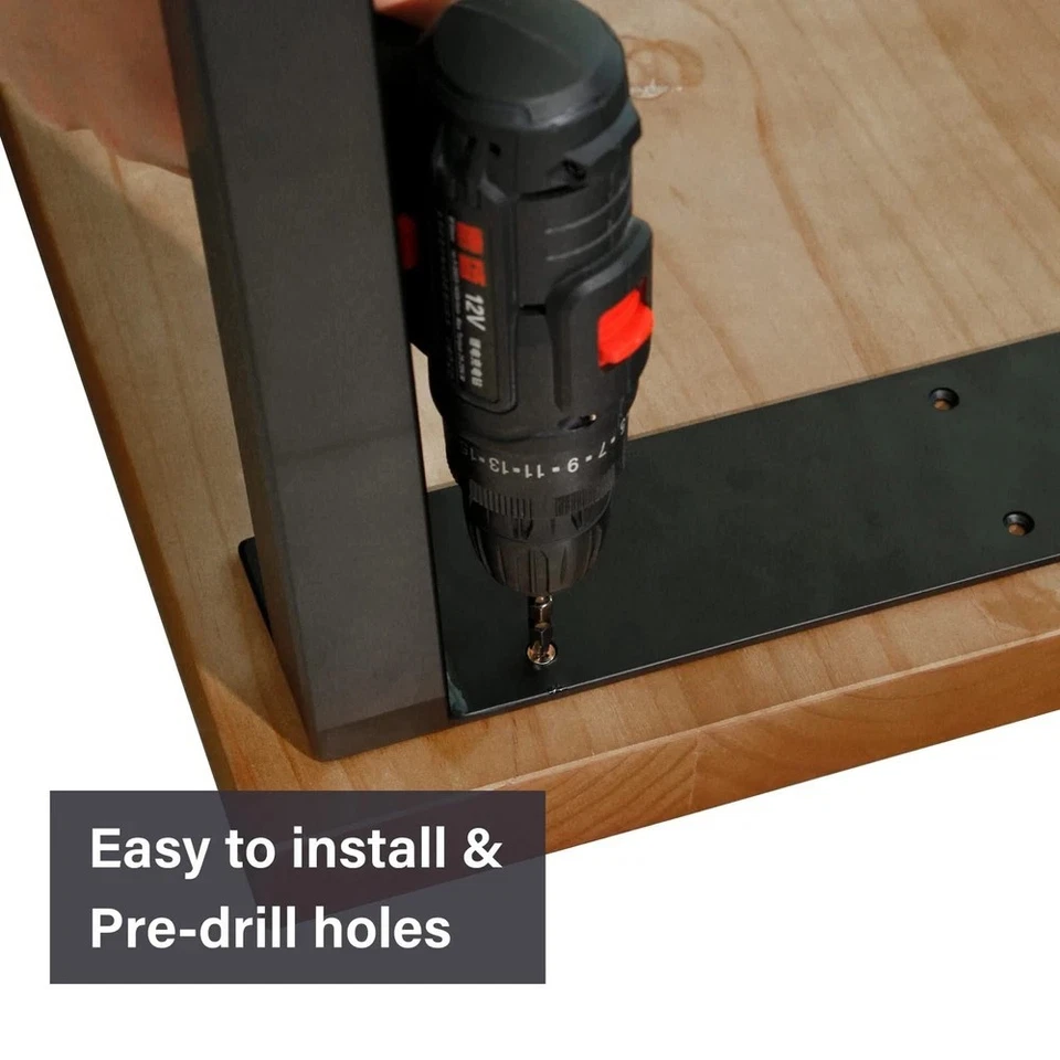 22英寸黑色工业桌腿金属长凳咖啡桌椅腿2件套 — 第 2/4 张图片