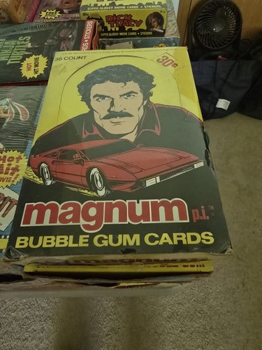 1983 DONRUSS MAGNUM P.I. WAX BOX, 36 SEALED WAX PACKS. Nice!