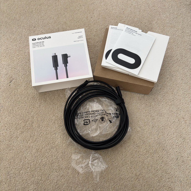 Oculus Link Cable Meta Quest USB-C 5m Complete Boxed Great Condition Black