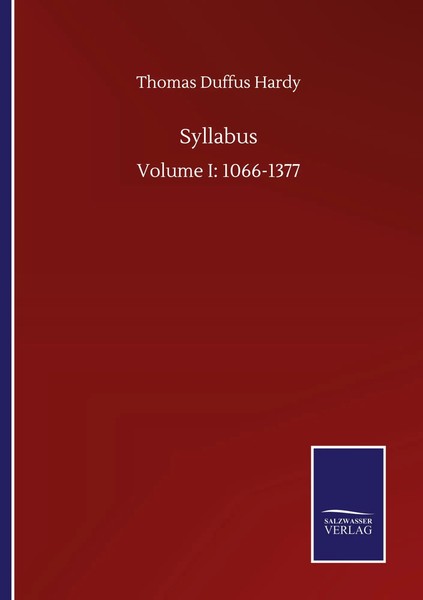 Thomas Duffus Hardy | Syllabus | Taschenbuch | Englisch (2020) | Outlook-image