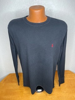 Men's Polo by Ralph Lauren L/S Thermal T Shirt Large L Black Cotton
