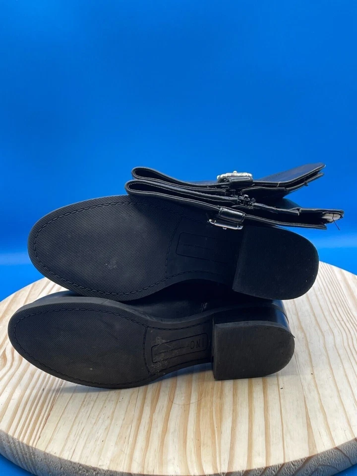 Bota alta International Concepts Fedee para mujer talla 5M cuero negro hasta la rodilla Foto 4 de 4