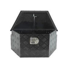 26 Inch Aluminum Trailer Tongue Box Pickup truck Tool Box Black(26''X13.3"X12")