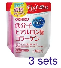 Orihiro Low Molecular Weight Hyaluronic Acid Collagen Powder 180g 30days 3 sets
