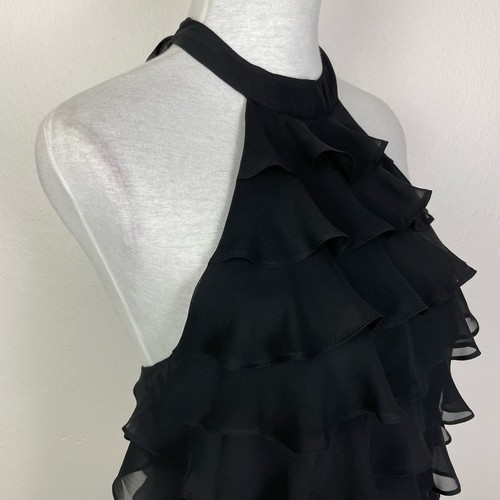 Marciano Los Angeles XS Schwarz Stufen Rüschen Neckholder Mini Cocktailkleid Damen - Bild 3 von 7