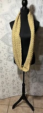 Gold Knit Infinity Scarf. Approx 30" long 